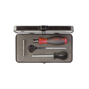 Wiha Wkrętak dynamometryczny zestaw TorgueVario-S 0,8–5,0 Nm TORX®, TORX PLUS® 14-cz. z regulowanym momentem dokręcania wraz z kasetą (34614)