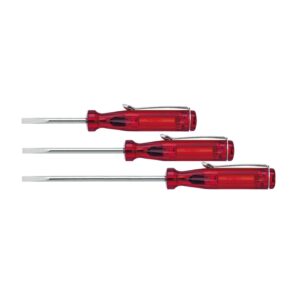 Wiha Wkrętak mały płaski przezroczysto-czerwony, z klipsem do przypinania 3.0 mm x 40 mm (01537)