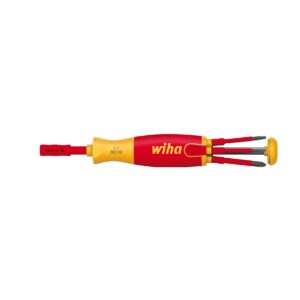 Wiha Wkrętak z magazynkiem bitów LiftUp electric płaski, Phillips z 6 bitami slimBit (38612)