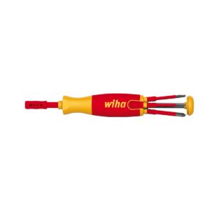 Wiha Wkrętak z magazynkiem bitów LiftUp electric płaski, Pozidriv, PlusMinus/Pozidriv z 6 bitami slimBit (41234)