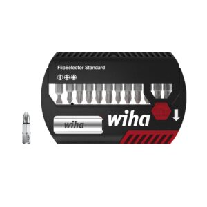 Wiha Zestaw bitów FlipSelector Standard 25 mm płaski, Phillips, Pozidriv 13-cz. 1/4” z zaczepem na pasek (39049)