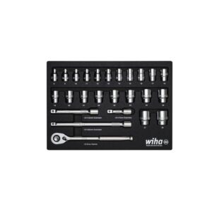 Wiha Zestaw kluczy grzechotkowych 1/2” 25 cz., we wkładce piankowej (44740)