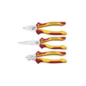 Wiha Zestaw szczypiec Professional electric szczypce uniwersalne, szczypce półokrągłe, szczypce do cięcia bocznego 3-cz. (26852)
